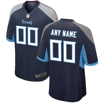 youth nike tennessee titans navy custom game jersey_pi31160